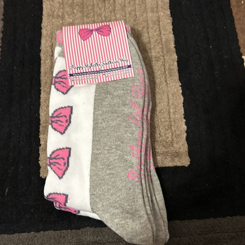 New Southern Girl Prep Socks. Package of 2 pairs of socks. Adult Shoe size 8-12